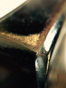Corner of a dresser drawers