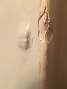 Paint chip texture on a door frame